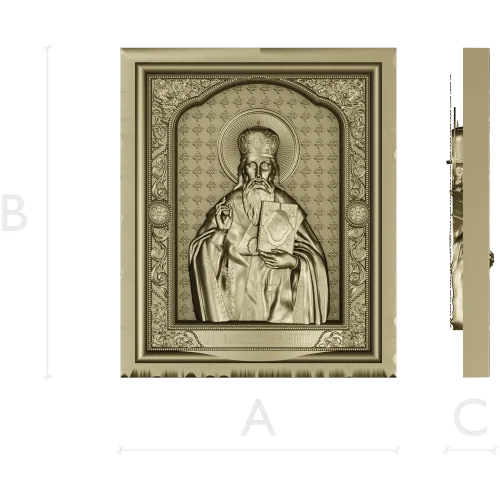 Saint Basil the Great - high relief icon panel STL for CNC