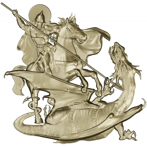 Saint George Slaying the Dragon - STL Relief for CNC