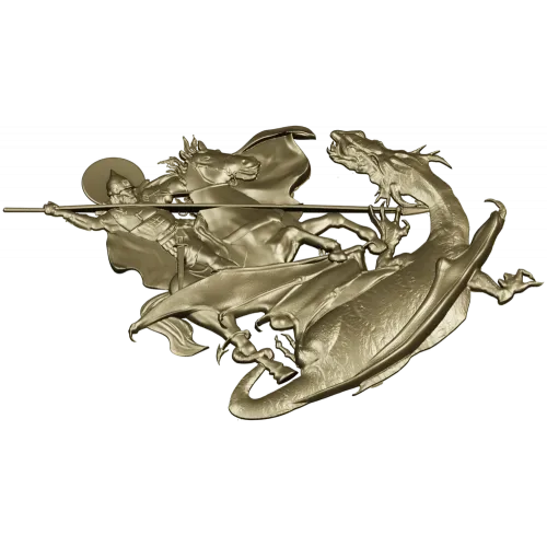 Saint George Slaying the Dragon - STL Relief for CNC
