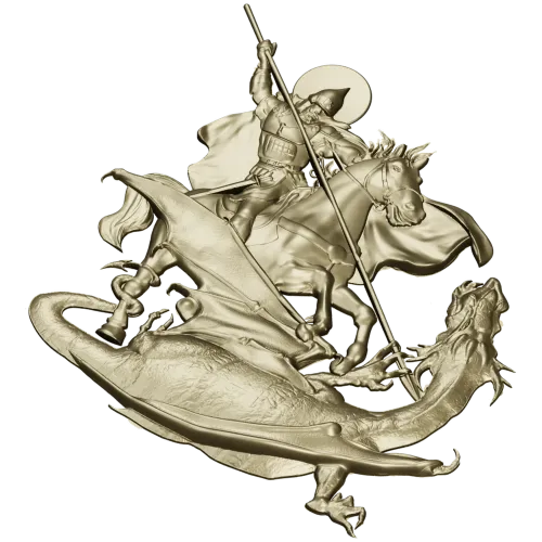 Saint George Slaying the Dragon - STL Relief for CNC