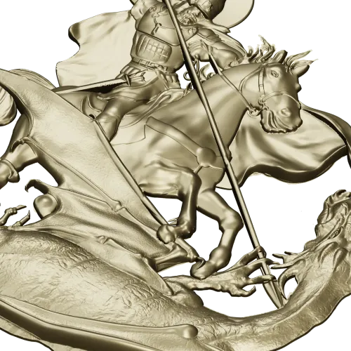 Saint George Slaying the Dragon - STL Relief for CNC