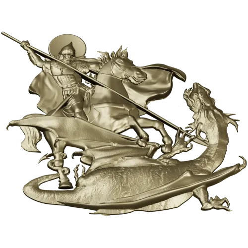 Saint George Slaying the Dragon - STL Relief for CNC