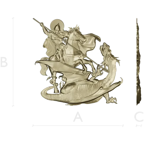 Saint George Slaying the Dragon - STL Relief for CNC