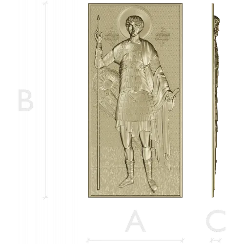 Saint George the Victorious - STL 3D model relief panel for CNC
