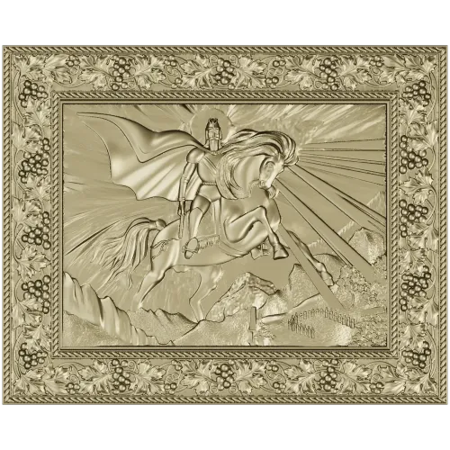 Saint George the Victorious - high-relief STL panel for CNC