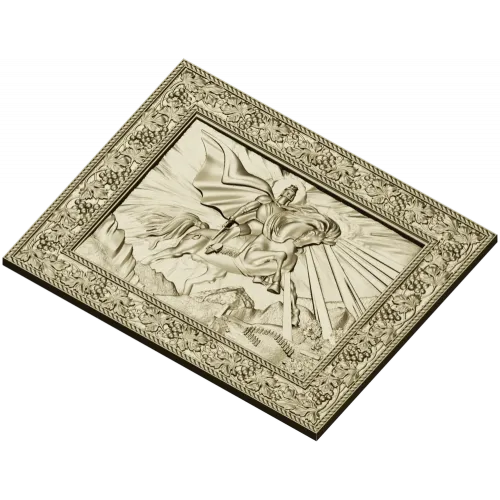 Saint George the Victorious - high-relief STL panel for CNC