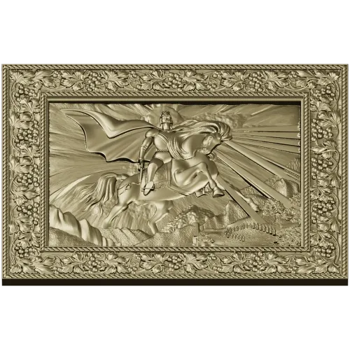 Saint George the Victorious - high-relief STL panel for CNC