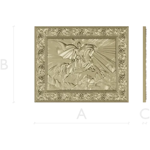Saint George the Victorious - high-relief STL panel for CNC