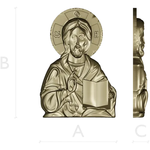 Christ Pantocrator high-relief STL for CNC