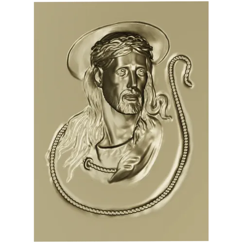 Jesus Christ high-relief STL panel for CNC milling