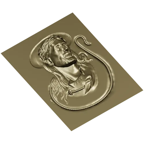 Jesus Christ high-relief STL panel for CNC milling
