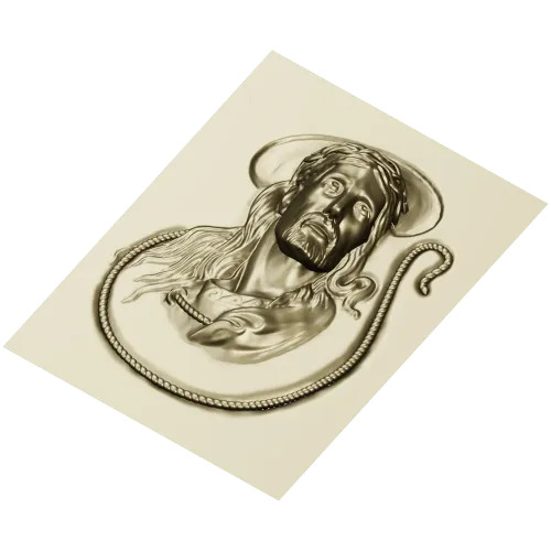 Jesus Christ high-relief STL panel for CNC milling