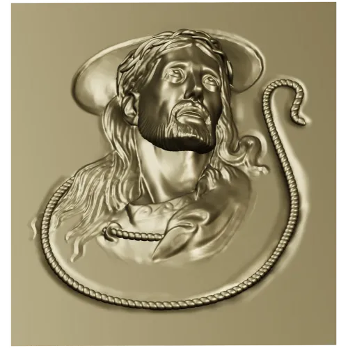 Jesus Christ high-relief STL panel for CNC milling