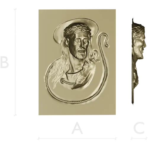 Jesus Christ high-relief STL panel for CNC milling