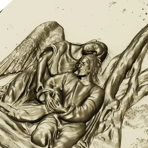 Christ in Gethsemane - high-relief 3D STL model for CNC