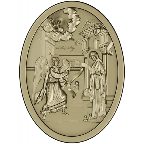 Annunciation Oval Medallion STL for CNC Relief