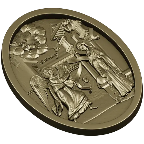 Annunciation Oval Medallion STL for CNC Relief