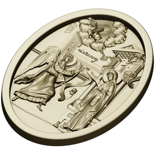 Annunciation Oval Medallion STL for CNC Relief