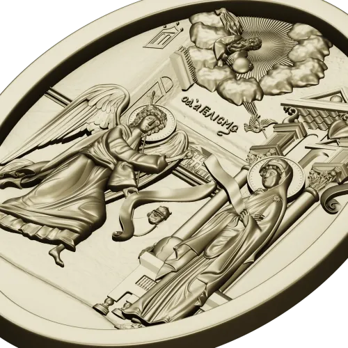 Annunciation Oval Medallion STL for CNC Relief