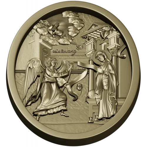 Annunciation Oval Medallion STL for CNC Relief