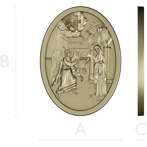 Annunciation Oval Medallion STL for CNC Relief