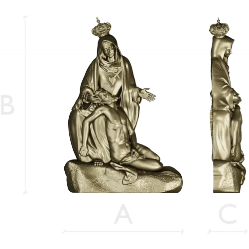 Пьета - скорбящая Богоматерь в формате STL для ЧПУ