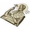Haloed Imperial-Style Bas-Relief STL for CNC