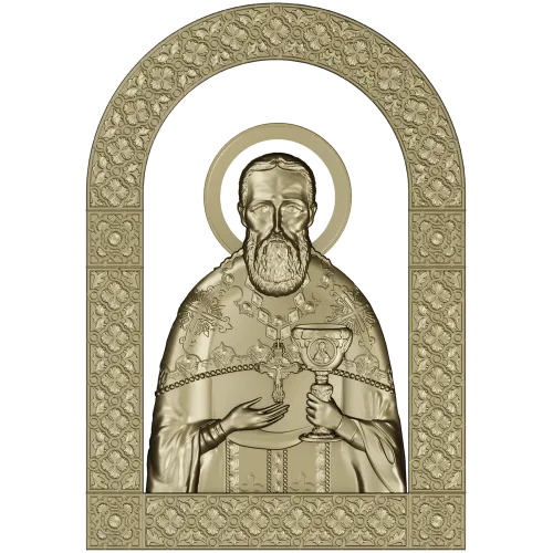 Saint John of Kronstadt - high-relief STL icon for CNC