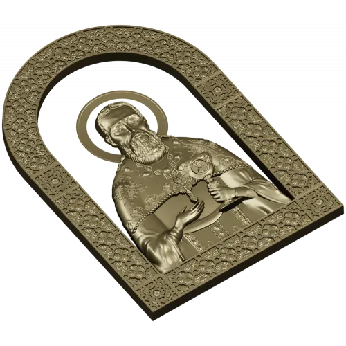 Saint John of Kronstadt - high-relief STL icon for CNC
