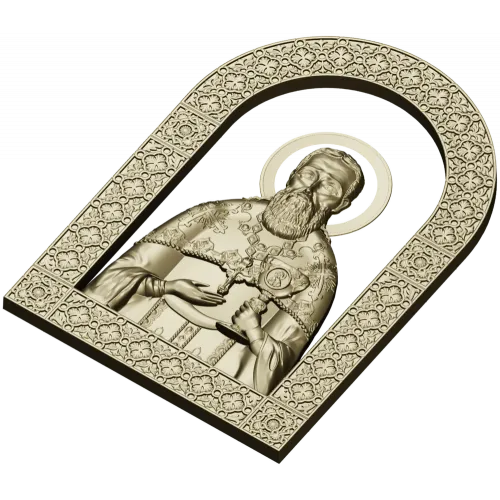 Saint John of Kronstadt - high-relief STL icon for CNC