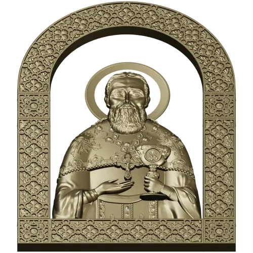 Saint John of Kronstadt - high-relief STL icon for CNC