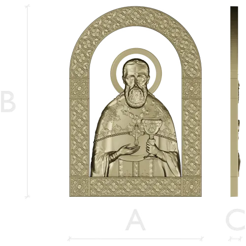 Saint John of Kronstadt - high-relief STL icon for CNC