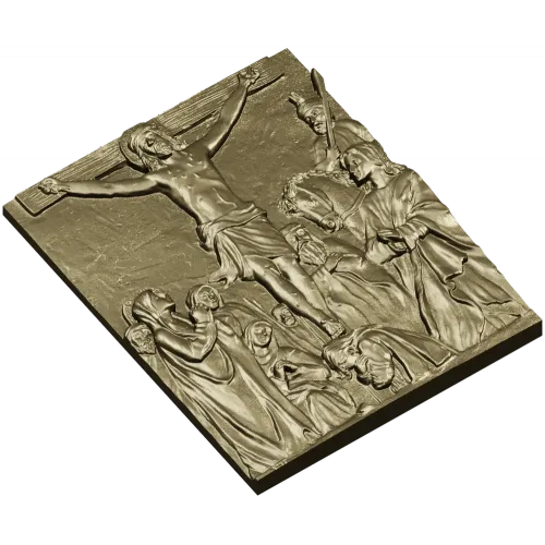 Crucifixion bas-relief STL for CNC milling