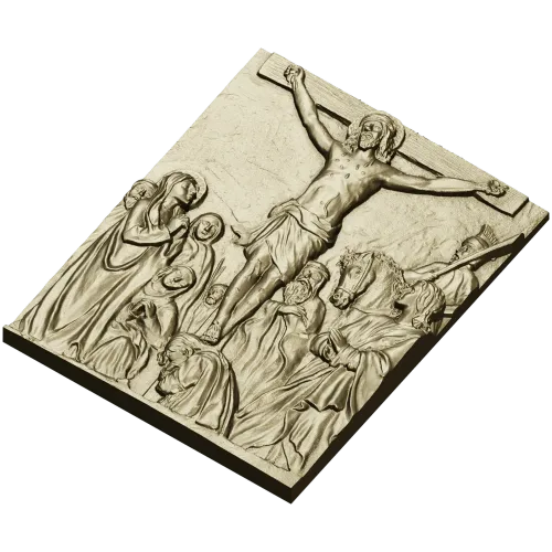 Crucifixion bas-relief STL for CNC milling
