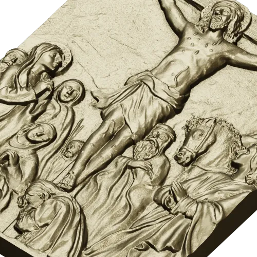 Crucifixion bas-relief STL for CNC milling