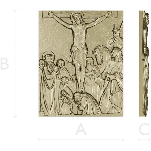Crucifixion bas-relief STL for CNC milling