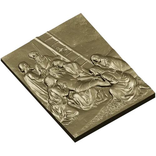 Descent from the Cross - relief panel STL for CNC