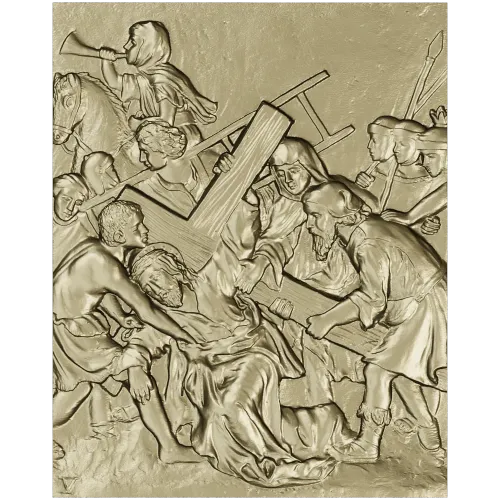 Christ carrying the cross relief - STL 3D model for CNC router