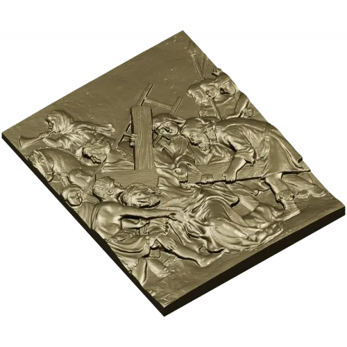Christ carrying the cross relief - STL 3D model for CNC router