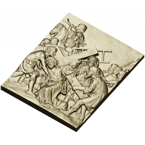 Christ carrying the cross relief - STL 3D model for CNC router