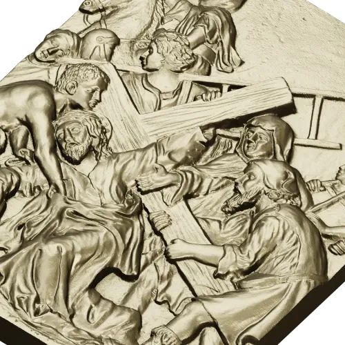 Christ carrying the cross relief - STL 3D model for CNC router