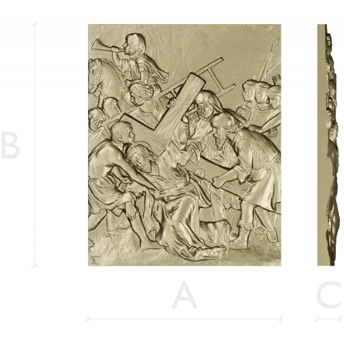 Christ carrying the cross relief - STL 3D model for CNC router