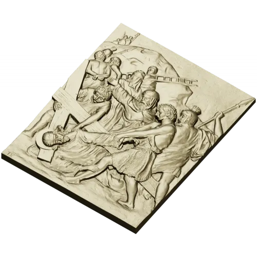 High-relief Crucifixion Panel - 3D STL model for CNC carving