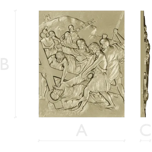 High-relief Crucifixion Panel - 3D STL model for CNC carving
