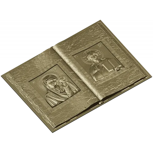 Open Gospel Book - Theotokos & Pantocrator STL 3D model