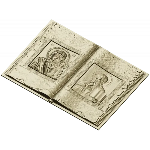 Open Gospel Book - Theotokos & Pantocrator STL 3D model