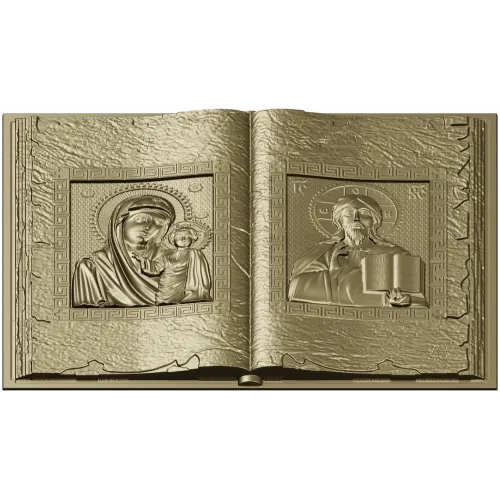 Open Gospel Book - Theotokos & Pantocrator STL 3D model