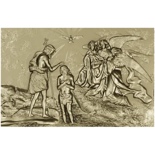 Baptism of the Lord - High-Relief CNC Panel (STL)