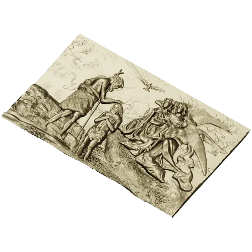 Baptism of the Lord - High-Relief CNC Panel (STL)
