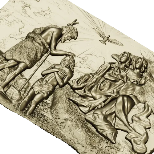 Baptism of the Lord - High-Relief CNC Panel (STL)
